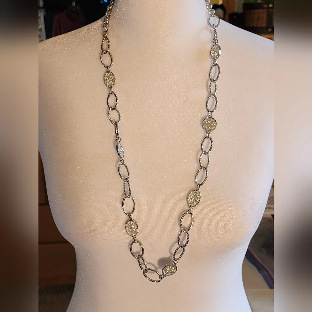 Charming Charlie's Silver Glitter Necklace